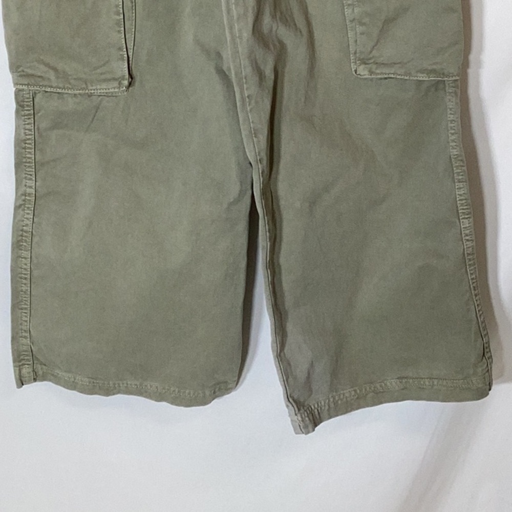 NWT ZARA Ultra Wide Leg Cargo Pant Light Green Size US 4 - Picture 5 of 11